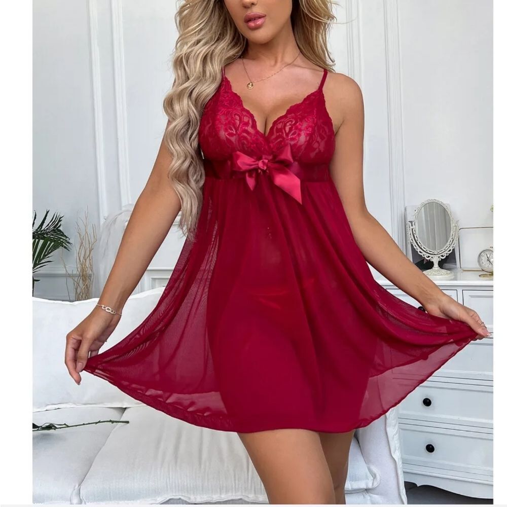 Women Sexy Lingerie Lace Chemise Babydoll Sleepwear Bridal Underwear G-string US